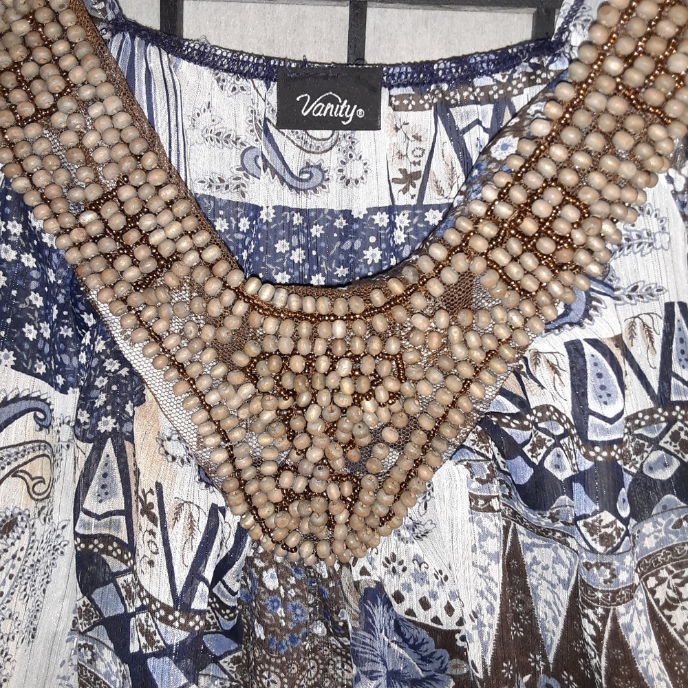 Super Cute Patchwork And Bead Top - image 3